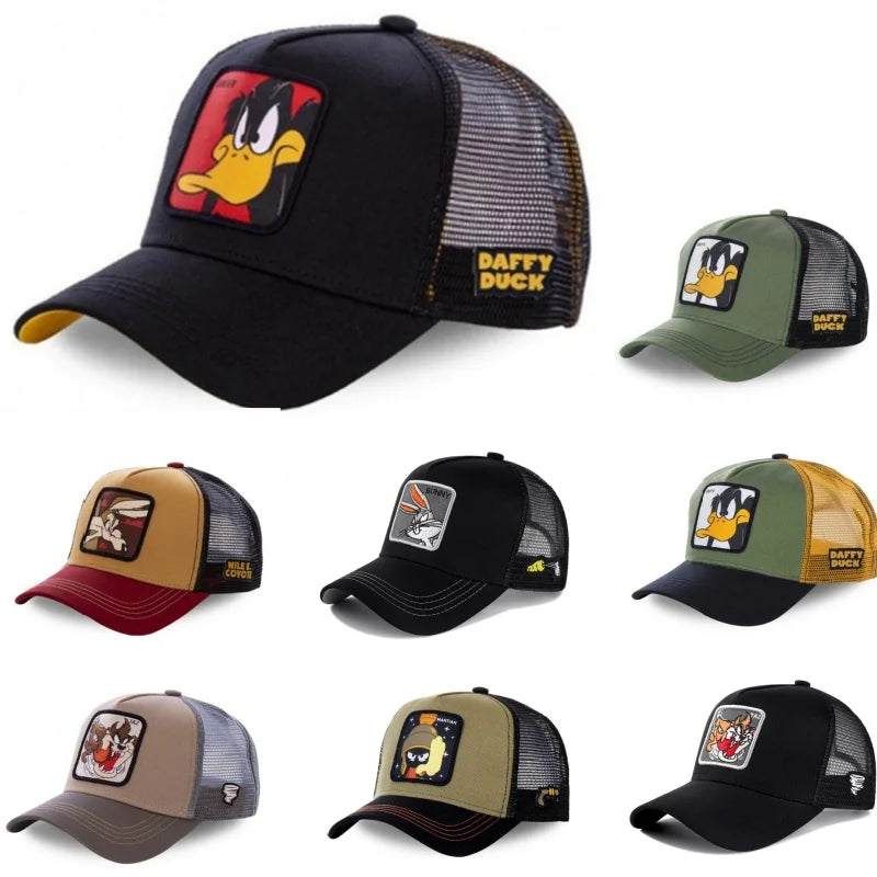 Czapka unisex z motywem anime, naszywka haftowana, czapka baseballowa, czapka typu trucker, czapki siatkowe, czapka przeciwsłoneczna