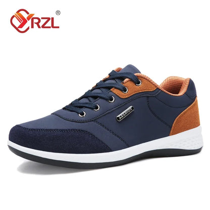 YRZL Herrenschuhe Frühling Herbst Wasserdichte Walking-Sneaker Freizeit-Ledersportschuhe für Herren Rutschfestes Schuhwerk Tennis für Herren