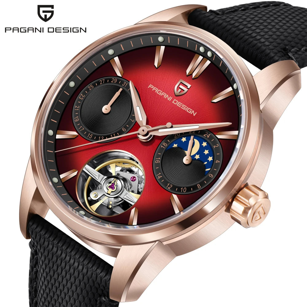 Zegarek męski Pagani Design, nowy model, luksusowy zegarek mechaniczny z automatycznym mechanizmem, 41 mm, ze stali nierdzewnej, wodoodporny do 10 barów, styl „pilotażowy”