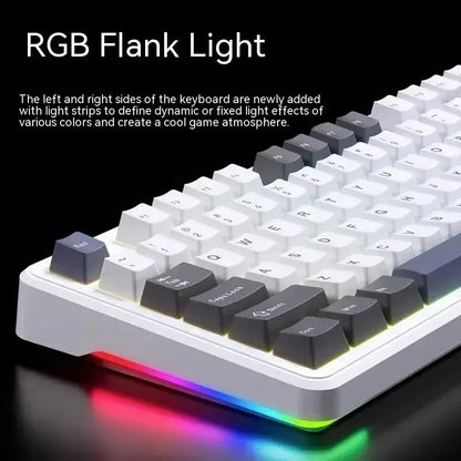 AULA F87 Pro mechanische Tastatur 2.4g/Usb/Bluetooth Tri-Mode Wireless, 87 Tasten, RGB, PBT, Gasket, 5-lagige Schalldämpfung, Full-Key, No Impact