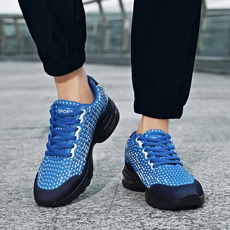 Scarpe sportive da uomo leggere con suola morbida ammortizzata, in mesh traspirante, alla moda, per giovani, corsa outdoor, fitness e allenamento