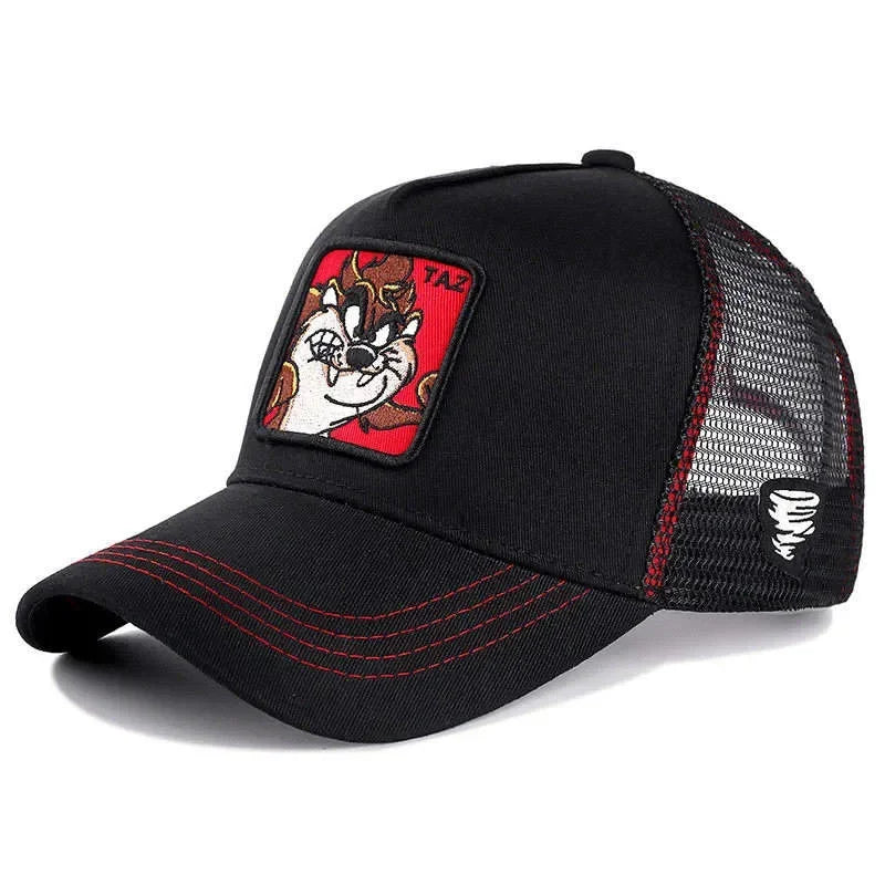 Czapka unisex z motywem anime, naszywka haftowana, czapka baseballowa, czapka typu trucker, czapki siatkowe, czapka przeciwsłoneczna
