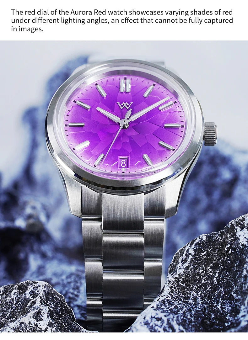 WM Watch Automatic Mechanical Watch NH35 Glacier Series 100M Waterproof AR Coated Sapphire Welly Merck Watches For Man WM226