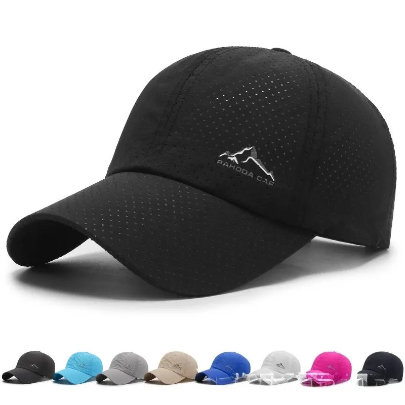 Unisex Perforated Running Cap - for Hiking&Outdoor Activities Quick Dry UV Protection Sports Hat  Lightweight Adjustable Sun Hat