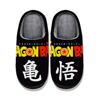 Anime Dragon Ball Plush Slippers Goku Vegeta Winter Fuzzy Warm Cotton Shoes Cute Cosplay Men Home Indoor Non-Slip Slipper Gifts