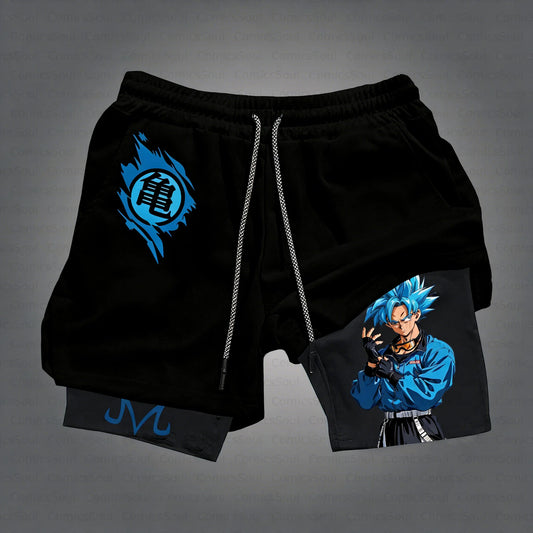 2026 Dragon Ball Anime Men's Shorts Sportswear Quick Dry Gym Pants Double-layer 2 in 1 Shorts Y2k Summer Breathable Streetwear