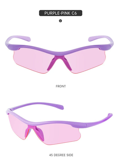 Sports Sunglasses Women Outdoor Cycling Goggle Men Fashion One-Piece Windproof Sunglass Male 2026 New Semi-Rimless Sun Glasses