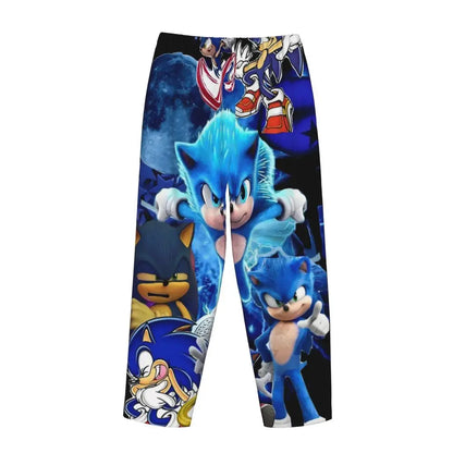 Custom Printed Womens Soniced Pajama Pants Hedgehog Game Sleepwear Sleep Lounge Bottoms with Pockets