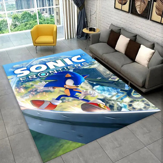 Classic Game S-Sonic Cartoon Non-Slip Area Rug for Living Room,Bedroom,Playroom,Soft Carpet Floor Mat Home Decor Rug Kids Room