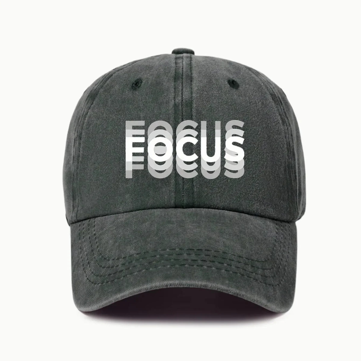 „FOCUS“ spausdinta, išplauta medvilnė, reguliuojama klasikinio stiliaus beisbolo kepurė, sportinė „duckbill“ kepurė vyrams ir moterims