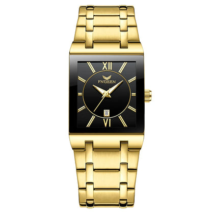 Luxuriöse BINBOND-Herrenarmbanduhr mit präzisem Quarzwerk, Leuchtzeiger, wasserdicht, automatische Datumsanzeige, aus strapazierfähigem Edelstahl, lässiger Stil.