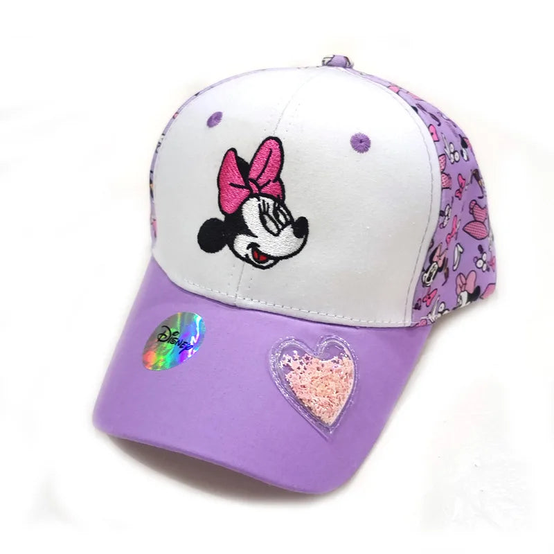 Casquette de baseball Disney Minnie Mickey Anime en coton et polyester, avec personnage de dessin animé, visière, pour déguisement, cadeau d'anniversaire pour enfants