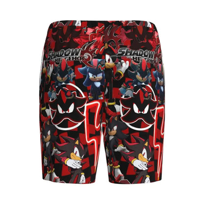 Custom Shadow The Hedgehog Sonic Poster Short Pajama Pants Men Sleepwear Sleep Lounge Bottom Shorts Sleeping Pants