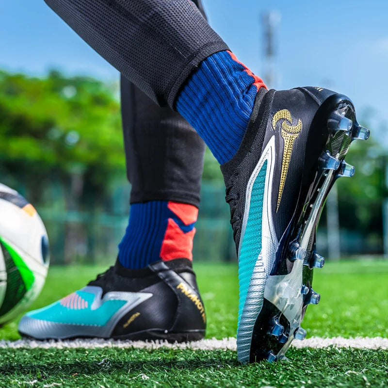 New Men Football Boots Match Adult Outdoor Sport Training Cleats Soccer Shoes Boys Long Spikes Breathable Non Slip Comfortable