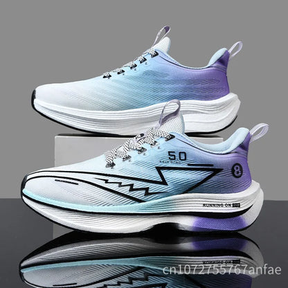 Scarpe da running da uomo con piastra in carbonio, leggere, ultra ammortizzate, traspiranti, da maratona, con assorbimento degli urti e supporto, sneaker sportiva comoda da donna