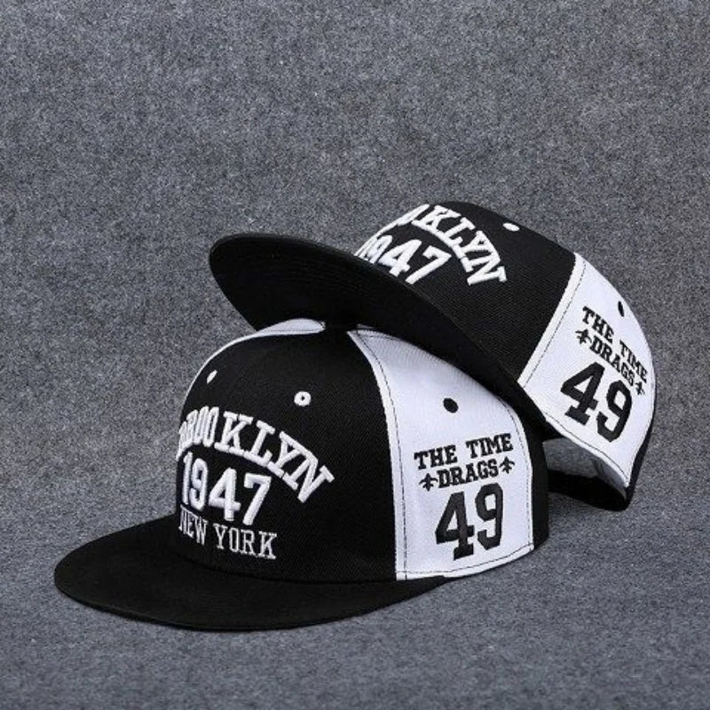 Men's Letter Embroidery Tide All-match Flat Brim Baseball Cap Ladies Summer Hip-hop Hat Outdoor Shade Adjustable Peaked Cap