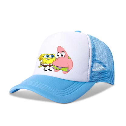Casquette de baseball SpongeBob mignonne, style anime, ronde, unisexe, pour enfants (garçons et filles) et adultes, sportive, décontractée, pare-soleil, ajustable, inspirée du film d'animation, à visière, en maille