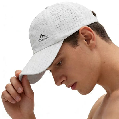 Unisex Perforated Running Cap - for Hiking&Outdoor Activities Quick Dry UV Protection Sports Hat  Lightweight Adjustable Sun Hat