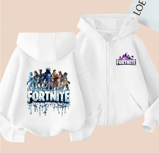 New Fortnites Children Hoodies Coat Cartoon Game Character Printed Zip Up Hoodie Child Autumn Jacket Winter Kids Boys Clothes