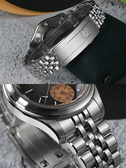 San Martin 39mm Miyota 9132 Power Reserve Display Men's Luxury Sport Watch Automatic Mechanical Waterproof Original Design SN0144