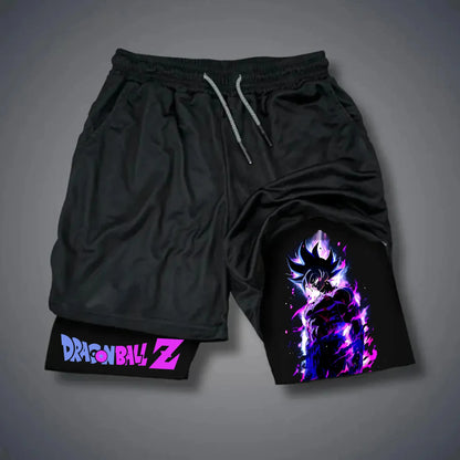 Dragon Ball GOKU Anime Peripheral Printing Double-layer Shorts 2025 American Sports Summer Men's Loose Breathable Pants