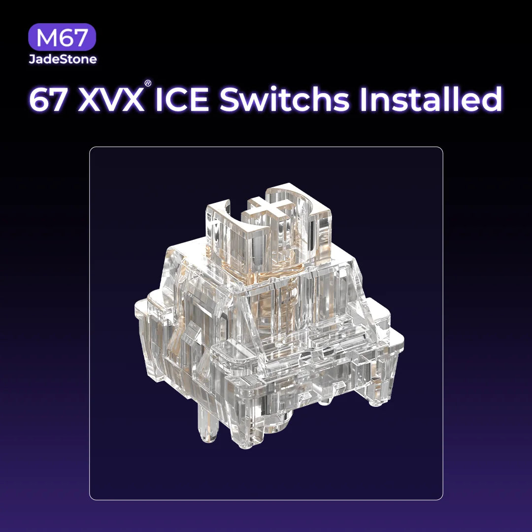 XVX M67 JadeStone mechanische Tastatur mit IMD-Tech-Tastenkappen, Hot-Swap-fähig, Gasket-Mount, Tri-Mode, individuell anpassbares RGB, kabellose Tastatur 65%