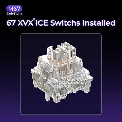 XVX M67 JadeStone mechanische Tastatur mit IMD-Tech-Tastenkappen, Hot-Swap-fähig, Gasket-Mount, Tri-Mode, individuell anpassbares RGB, kabellose Tastatur 65%