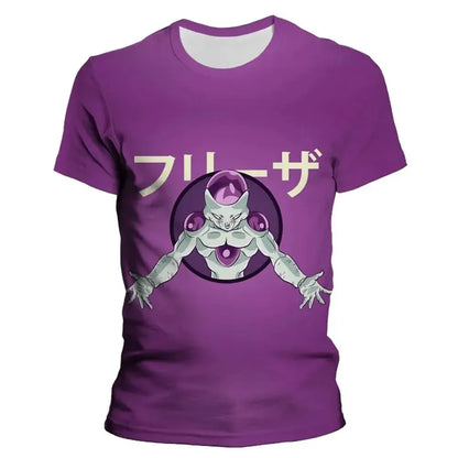 206 Dragon Ball Style Anime Men's 3D Printed T-shirt Summer Fashion Short Sleeved Women's Top New Casual Children's T-shirt