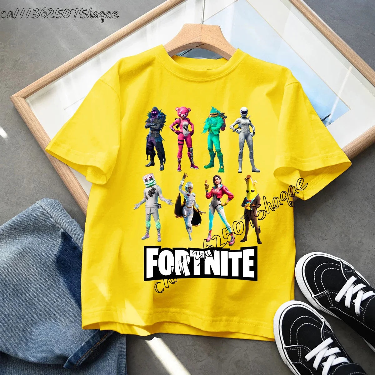 T-shirt infantil de verão Fortnite Bottle Royale — T-shirt de aniversário e festa para menino, manga curta em algodão