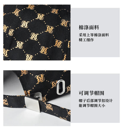 2025 Couple style Korean girls' printed embroidered baseball cap outdoor party four seasons men's cap