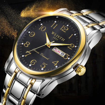 Luxusuhr für Damen, Quarzuhr, digitale Armbanduhr, wasserdicht, mit Kalender und Leuchtanzeige; modischer und professioneller Stil, auch für Herren geeignet.