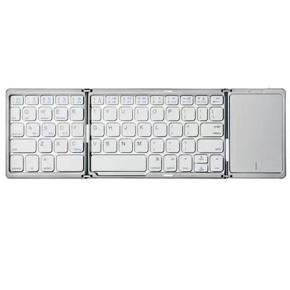 Mini Folding Wireless Bluetooth Keyboard Russian Spanish Arabic Hebrew Portugues with Touchpad for Windows, Android, IOS