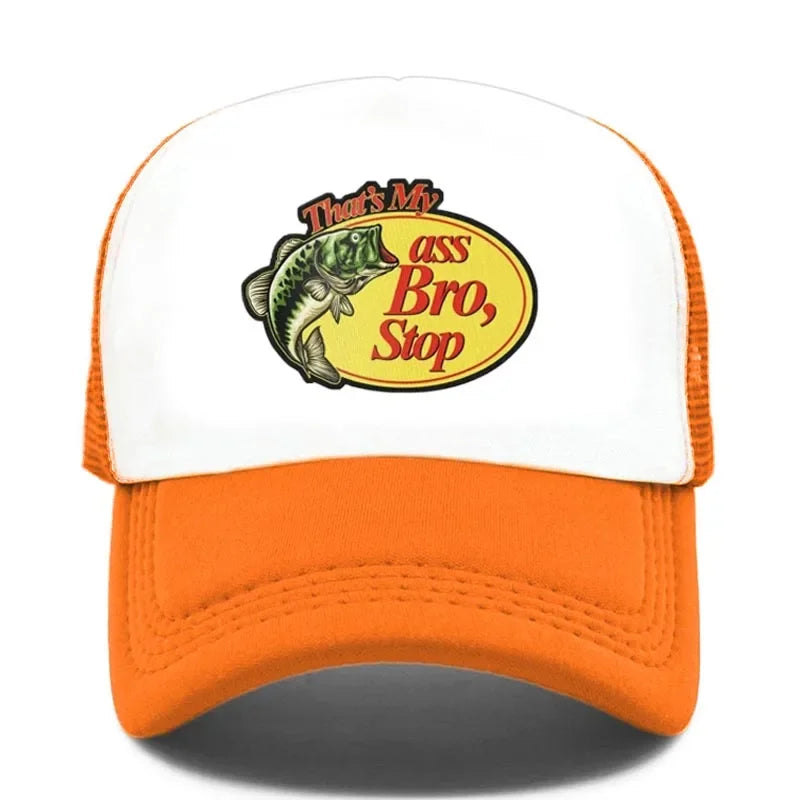 Thats My Ass Bro Stop Snapback Baseball Caps Custom Mesh Cap Men's Trucker Hat Hunting & Fishing Streetwear Dad Hat Dropshipping