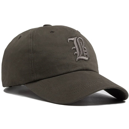 Mode d'été : casquette de baseball pour homme, brodée d'une lettre, casquette « trucker » en coton, casquette décontractée d'extérieur à visière souple, casquettes de baseball pour femme