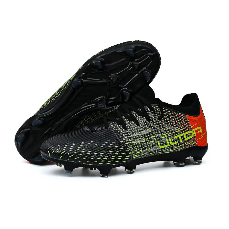 Chaussures de football toutes saisons anti-usure avec doublure respirante, amorti antichoc, semelle à crampons stable, unisexe, pour le football en extérieur