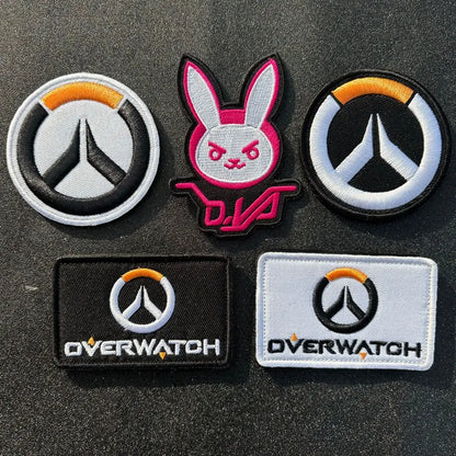 Anime Overwatch DVA -käsivarsimerkki, cosplay-reppumerkki, koristeapplikaatiomerkit vaatteisiin