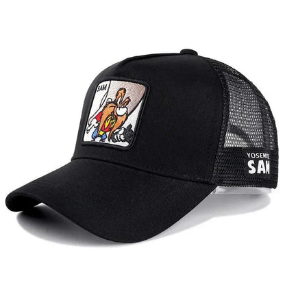 Czapka unisex z motywem anime, naszywka haftowana, czapka baseballowa, czapka typu trucker, czapki siatkowe, czapka przeciwsłoneczna