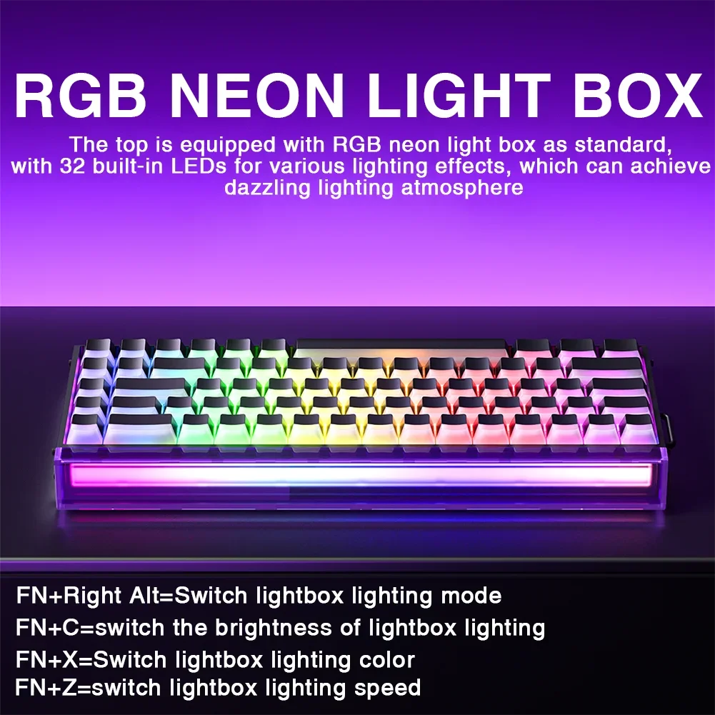 AULA HERO 68HE Teclado Mecânico Gaming RGB com Switch Magnético Rapid Trigger Retorno 8K com Fio Teclado Personalizado para Esports