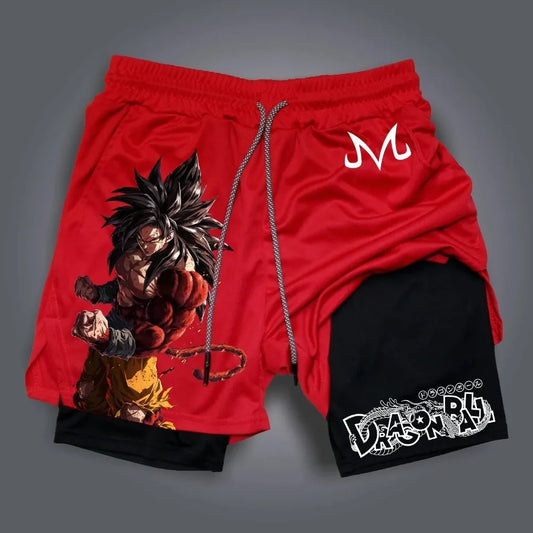 New Men's Dragon Ball Super Licensed Shorts 2025 - Japanese Anime Breathable Quick-Dry Beach Pants, Retro Y2K Hip Hop Style
