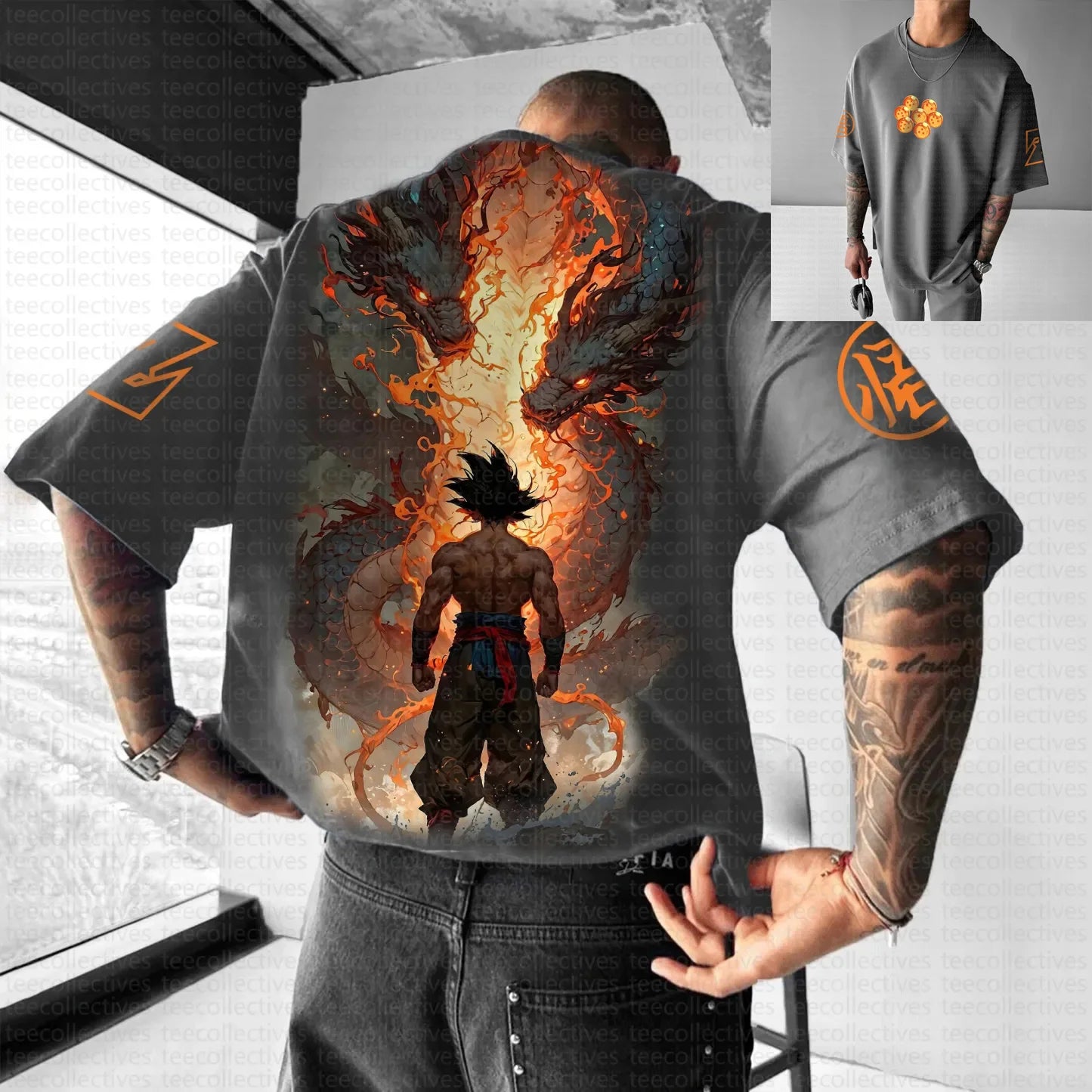 T-shirt de verão 2025 Son Goku Dragon Ball Anime para homem, estilo Harajuku oversized retro street, top unissexo casual largo de manga curta para mulher