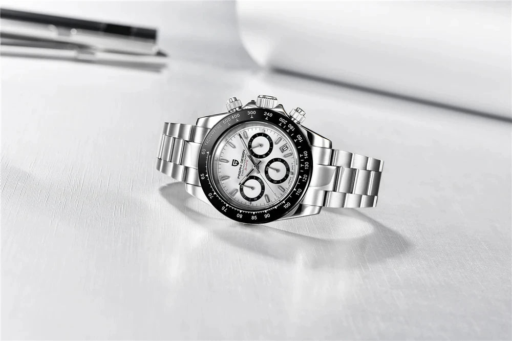 PAGANI DESIGN chronograafhorloge voor heren – Luxe quartz-polshorloge, verlicht en waterdicht.