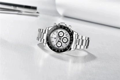 PAGANI DESIGN chronograafhorloge voor heren – Luxe quartz-polshorloge, verlicht en waterdicht.