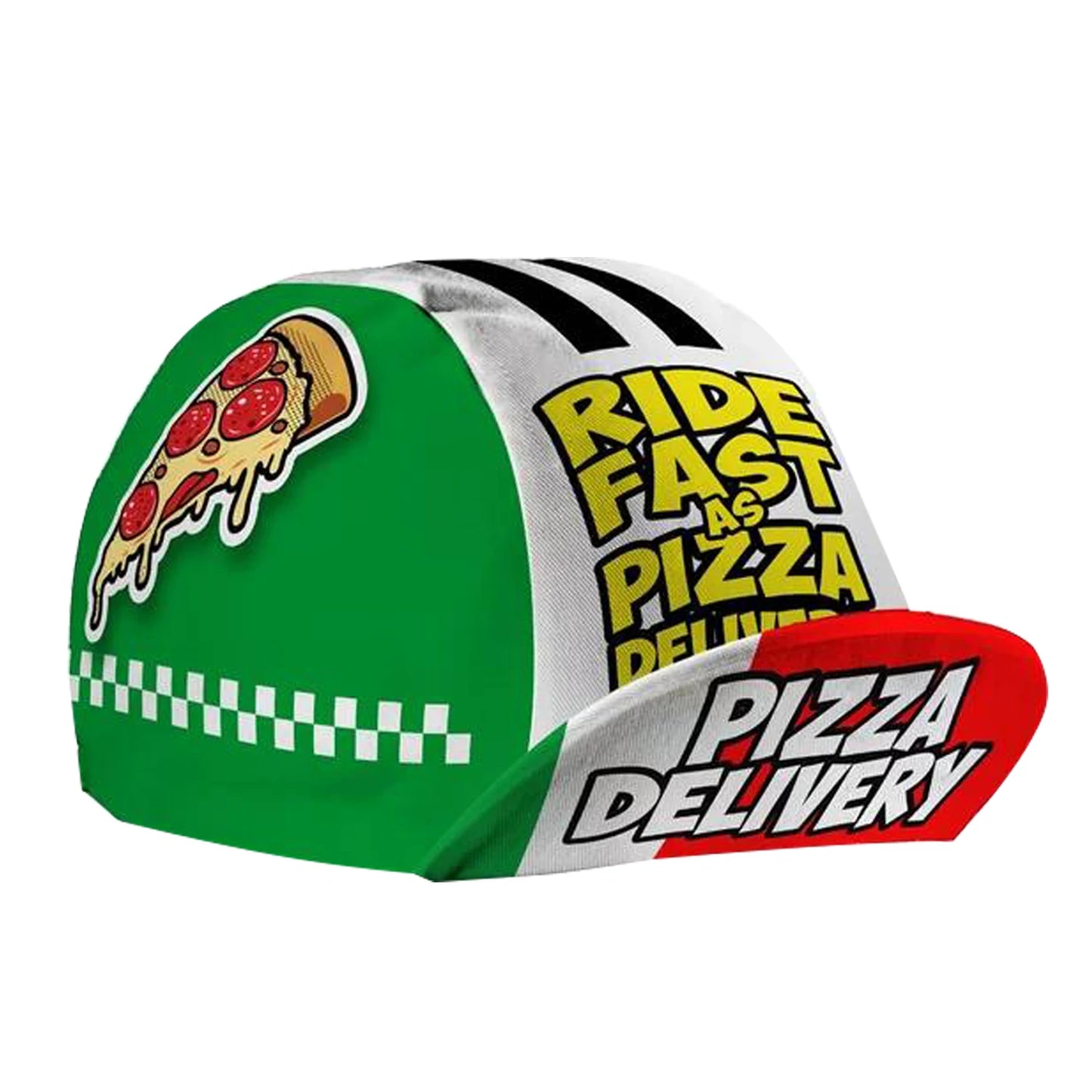 SweetMatt Classic Retro Pizza Dinosaur Bulldog Green White Red  Polyester Bicycle Men's Caps Quick Dry Cycling Sports Balaclava