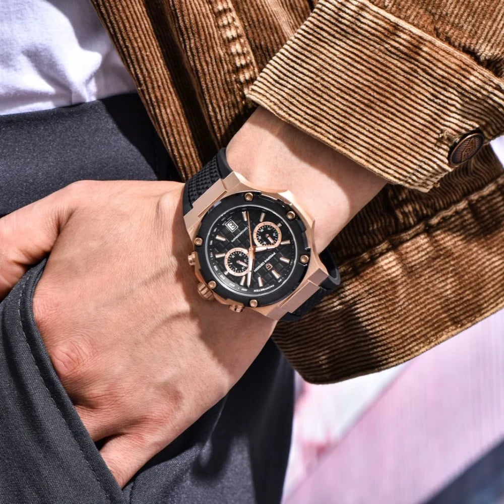 PAGANI DESIGN PD-YS032 Herren-Quarzuhr 44mm Japan VK64 Uhrwerk Edelstahlgehäuse Kautschukarmband Saphirglas 100M wasserdicht