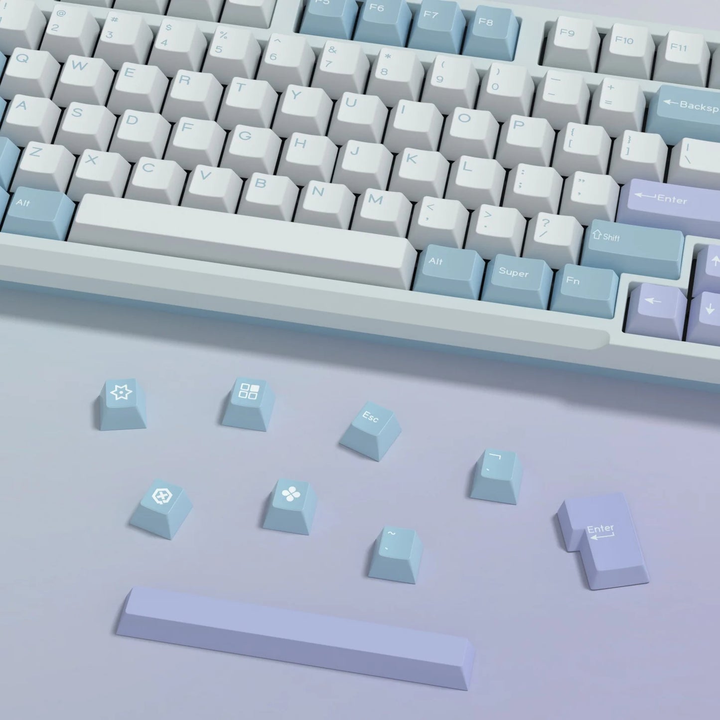 KBDiy GMK Illusion Keycap Perfil Cherry Double Shot PBT ISO Teclas para Kit de Teclado Mecânico Gamer Gaming Point Retro