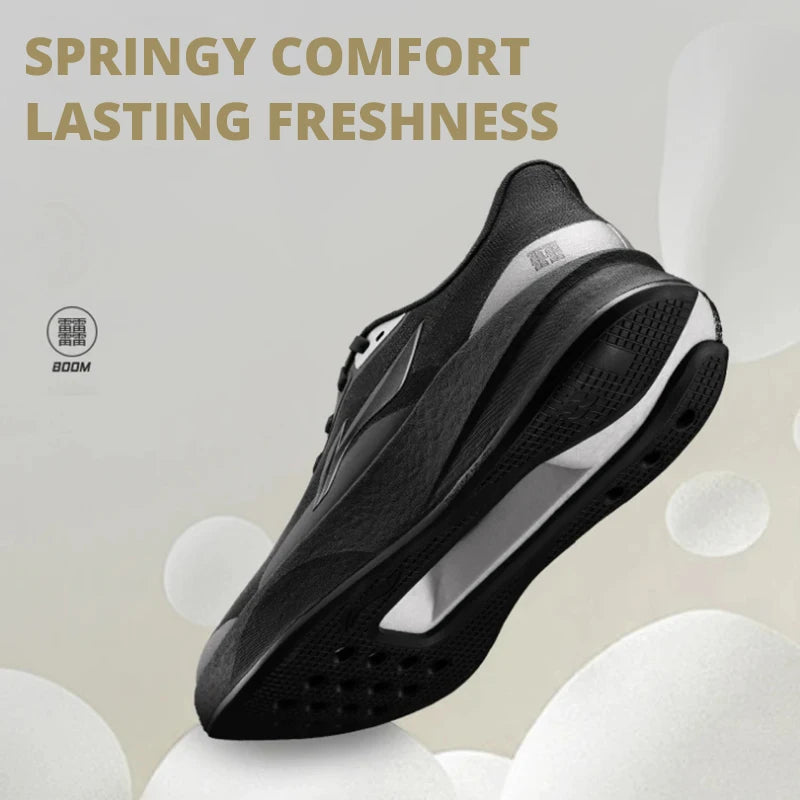 Li-Ning Men's CHAOYING Cushion Running Shoes BOOM Lightweight Springy TEMPO BOUNCE Soft Li-Ning Comfortable Sneakers ARBW007