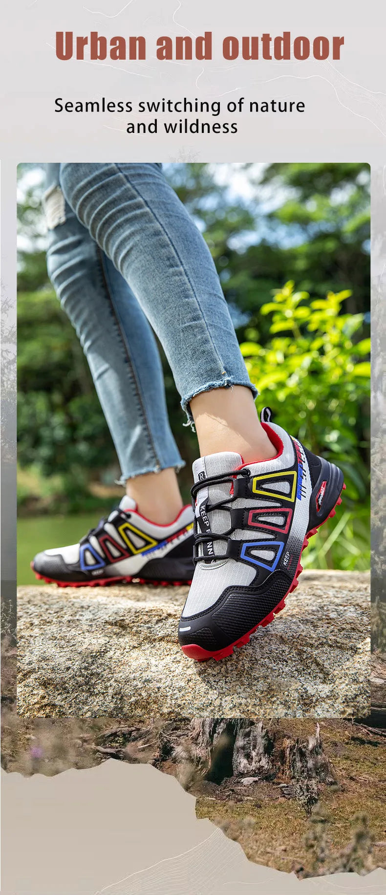 Women’s Waterproof Hiking Shoes Outdoor Sports Shoes Women’s Walking Travel Sports Shoes Bicycle Sports Shoes Running Sports Shoes