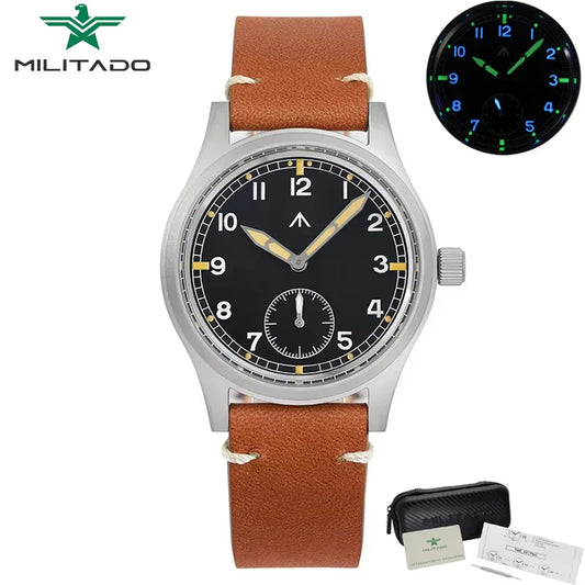 Militado D12 Quartz Watch Men VD78 Movement Domed Sapphire Crystal V2 Clear AR Coating Wristwatch 10Bar Water Resistance Watch