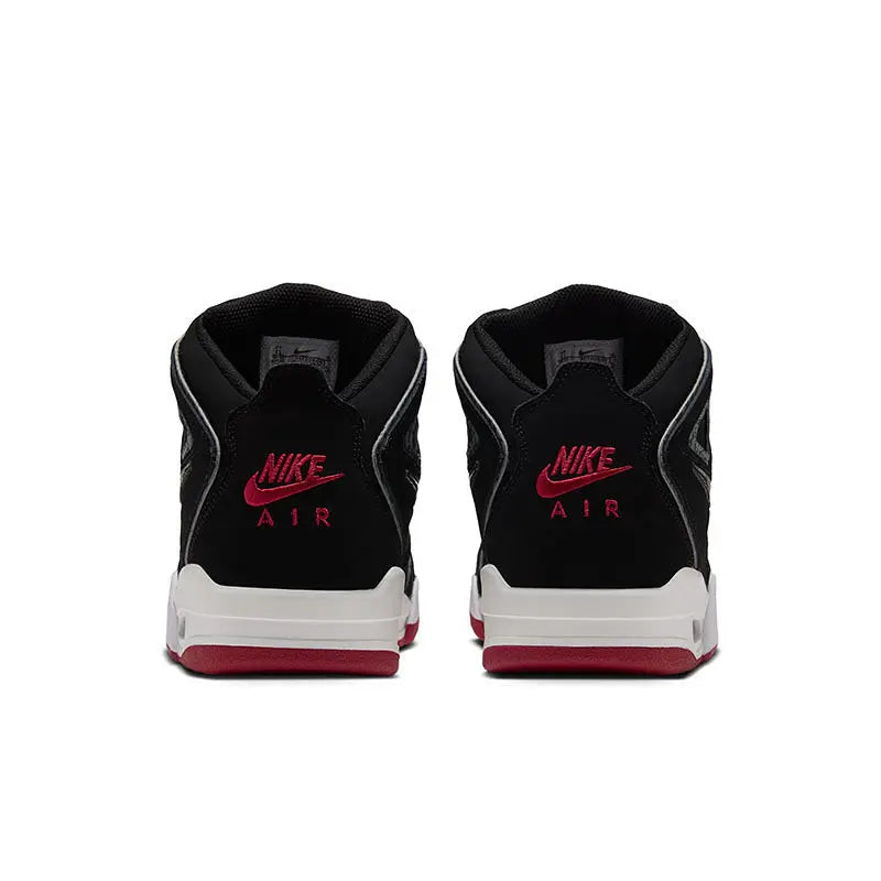 Nike Authentic AIR FLIGHT FALCON 397204‑061, chaussures de basketball mi-hautes pour hommes, noir, blanc, rouge, baskets rétro.