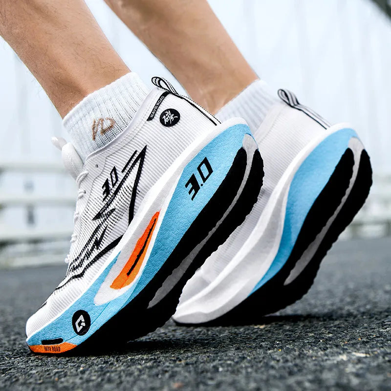 Sapatilhas de Homem em Mesh Confortáveis 2025, Ténis de Corrida com Placa de Carbono 3.0, Amortecimento, Desporto, Treino, Jogging e Corrida Especializada